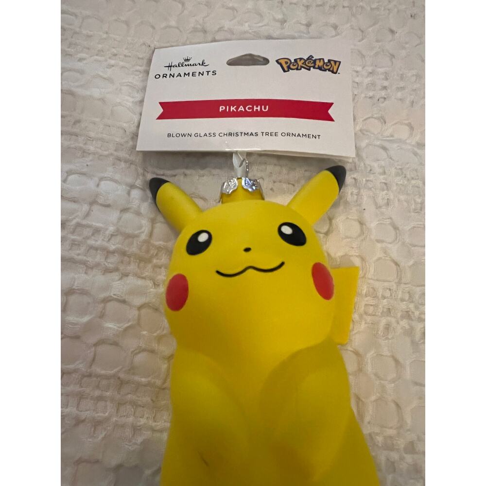 New Pokemon Blown Glass Pikachu Christmas Ornament - Picture 2 of 7